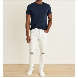 Hollister Men's White Ripped Skinny Jeans